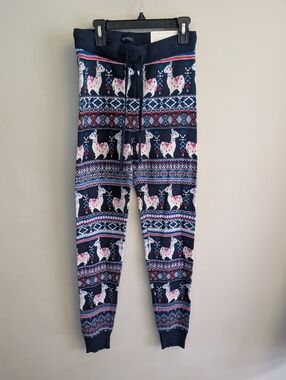American Eagle Blue Llama Sweater Leggings Size S